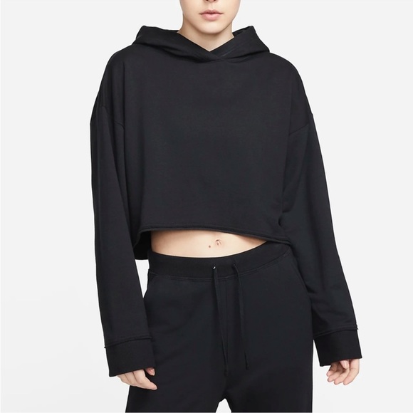 NIKE Yoga Luxe Women's Cropped Fleece Hoodie - Picture 2 of 5